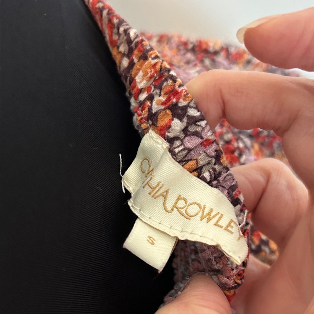 Cynthia Rowley BOHO hi-low Floral Red Maxi Skirt size Small - Picture 9 of 11